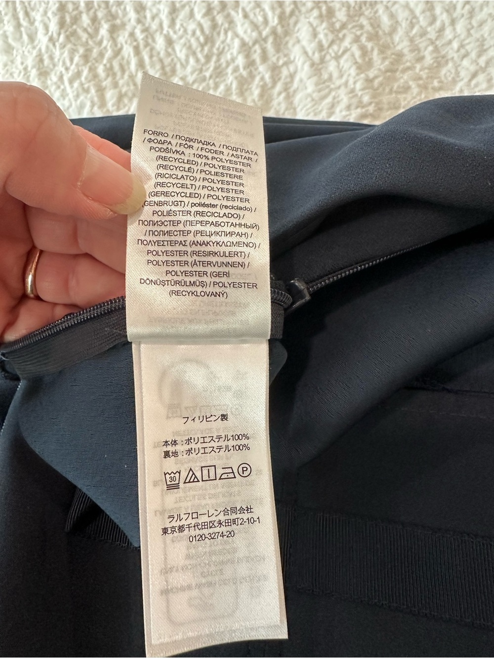 NWT Lauren Ralph Lauren Navy Jumpsuit Gold Crest Buttons Size 6 MSRP $345 - Picture 12 of 12